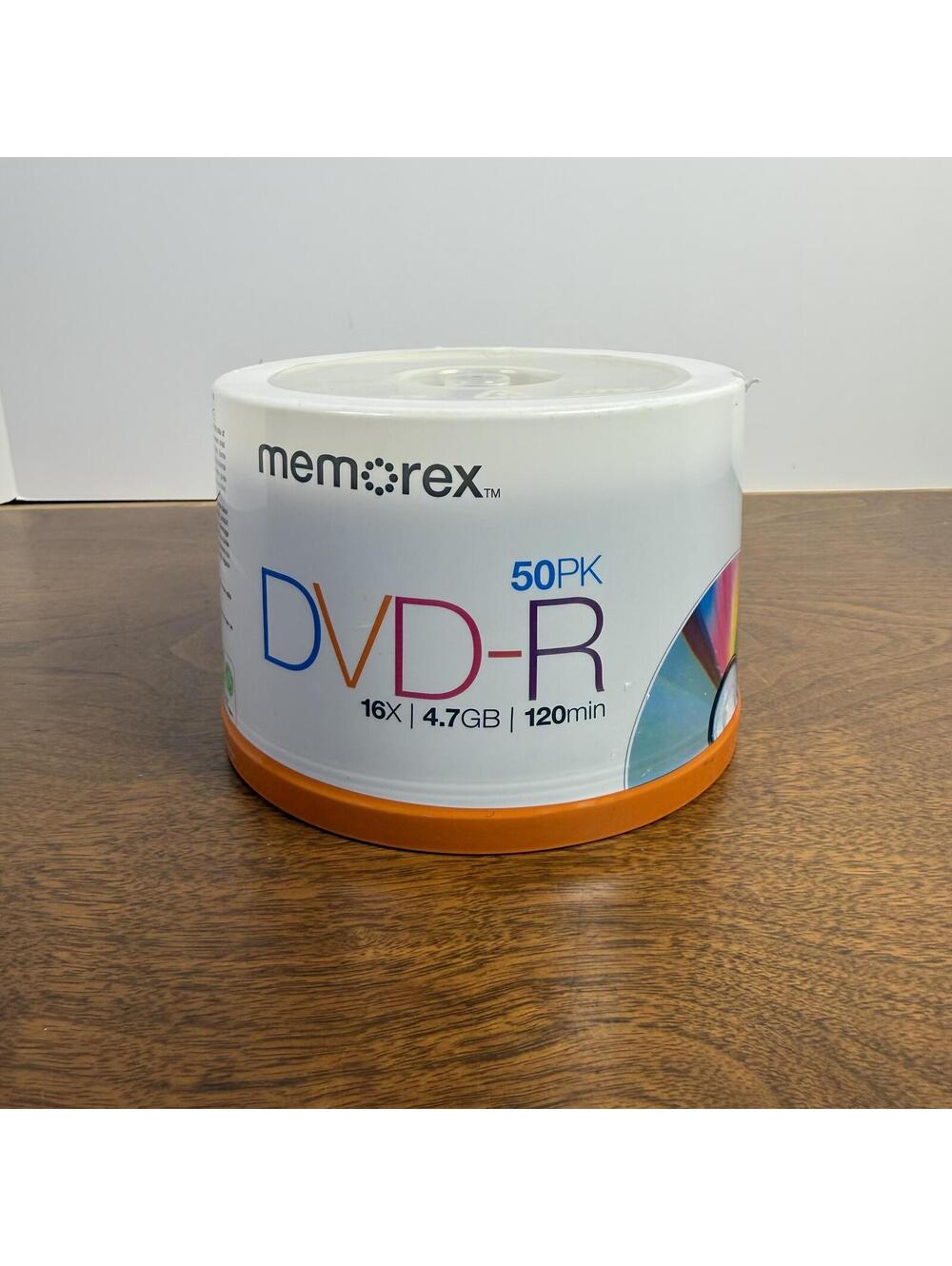 Memorex DVD-R 50 Pack 16X 4.7GB 120Min Blank Recordable Discs Spindle Sealed